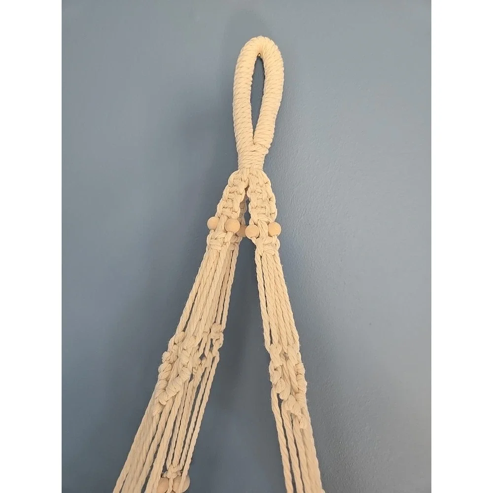 Macrame Plant Hanger 2 Tier Hanging Plant Holder Cotton Rope‎ Flower Boho Decor
